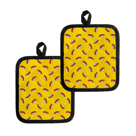 Doodle Japanese Sushi Pattern Print Pot Holders