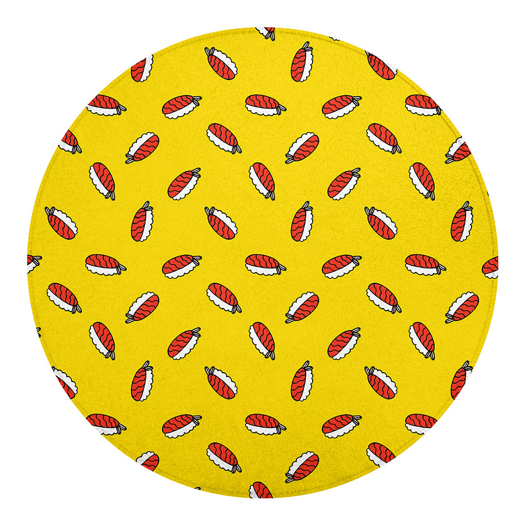 Doodle Japanese Sushi Pattern Print Round Blanket