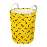 Doodle Japanese Sushi Pattern Print Round Laundry Basket