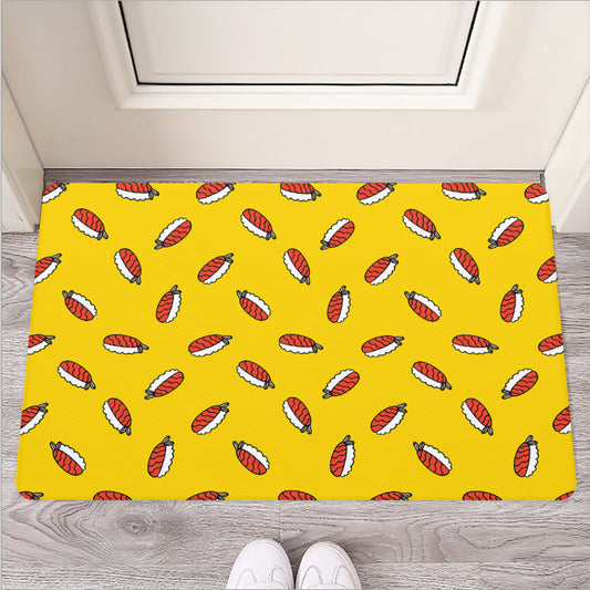 Doodle Japanese Sushi Pattern Print Rubber Doormat