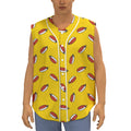 Doodle Japanese Sushi Pattern Print Sleeveless Baseball Jersey
