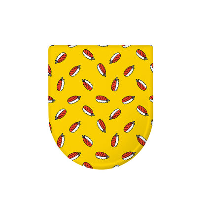 Doodle Japanese Sushi Pattern Print Toilet Lid Cover