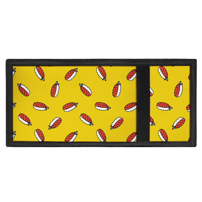 Doodle Japanese Sushi Pattern Print Trifold Wallet