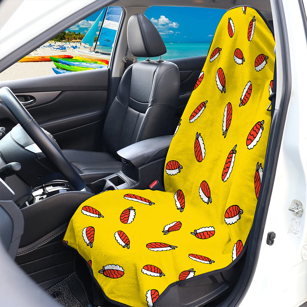 Doodle Japanese Sushi Pattern Print Waterproof Car Seat Cover