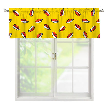 Doodle Japanese Sushi Pattern Print Window Valance