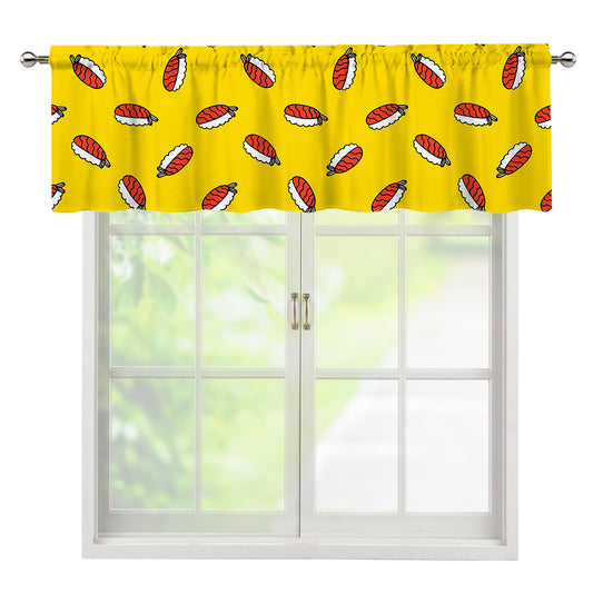 Doodle Japanese Sushi Pattern Print Window Valance
