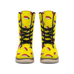 Doodle Japanese Sushi Pattern Print Winter Boots