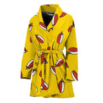 Doodle Japanese Sushi Pattern Print Women's Bathrobe