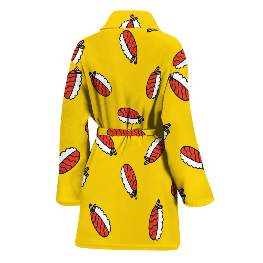 Doodle Japanese Sushi Pattern Print Women's Bathrobe