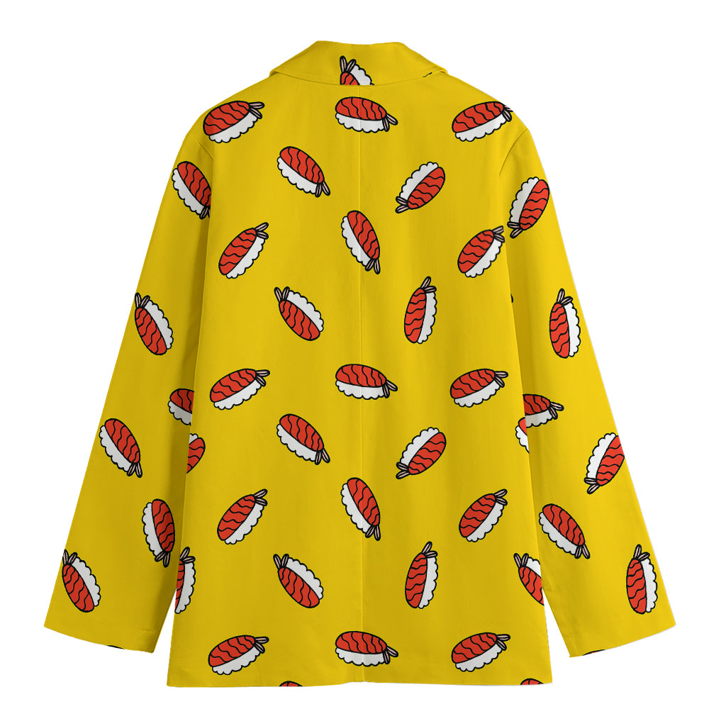 Doodle Japanese Sushi Pattern Print Women's Blazer