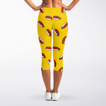 Doodle Japanese Sushi Pattern Print Women's Capri Leggings