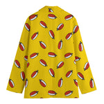 Doodle Japanese Sushi Pattern Print Women's Cotton Blazer