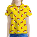 Doodle Japanese Sushi Pattern Print Women's Polo Shirt