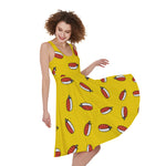 Doodle Japanese Sushi Pattern Print Women's Sleeveless Dress