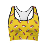 Doodle Japanese Sushi Pattern Print Women's Sports Bra