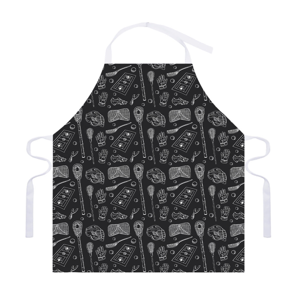 Doodle Lacrosse Pattern Print Adjustable Apron