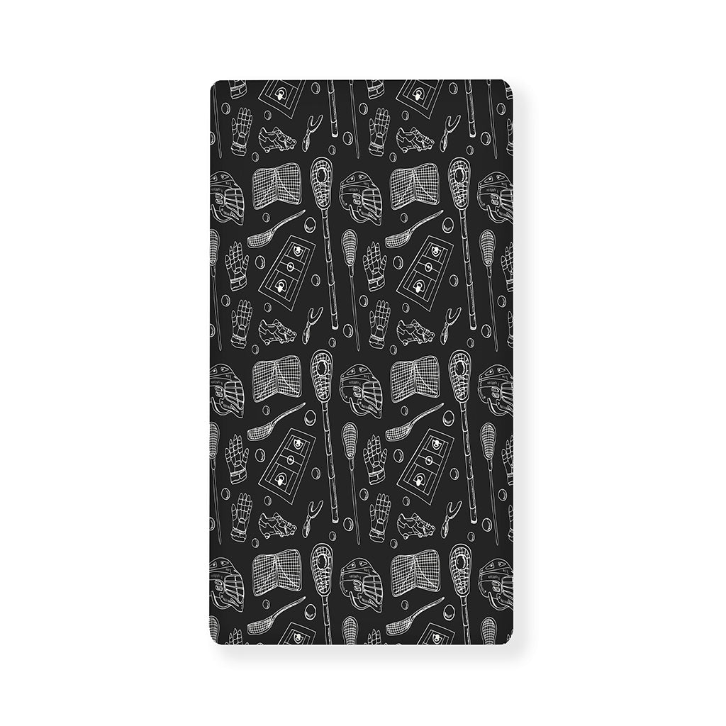 Doodle Lacrosse Pattern Print Baby Crib Sheet