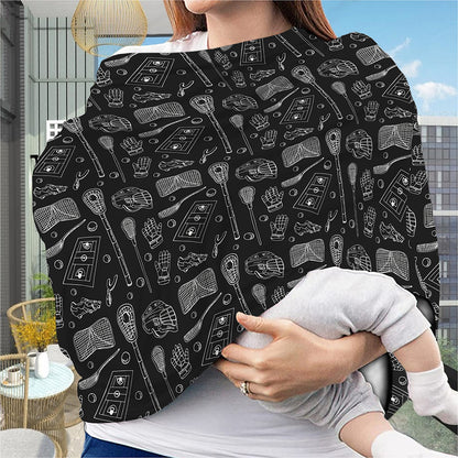 Doodle Lacrosse Pattern Print Baby Seat Cover