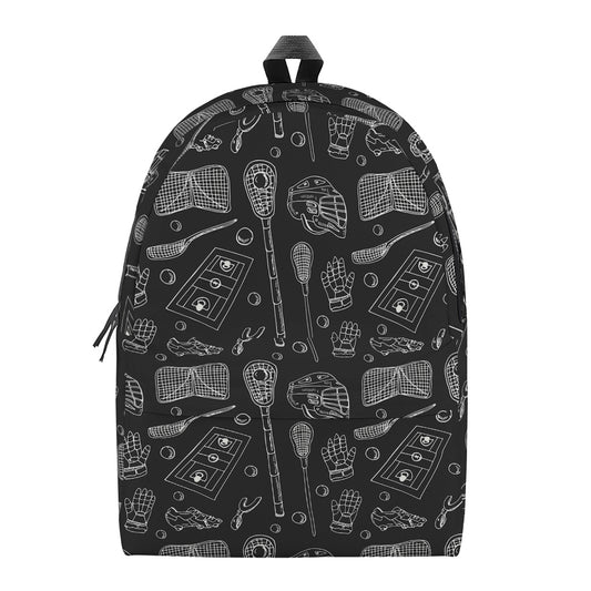 Doodle Lacrosse Pattern Print Backpack