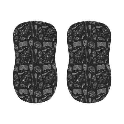 Doodle Lacrosse Pattern Print Bar Stool Covers