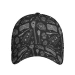 Doodle Lacrosse Pattern Print Baseball Cap