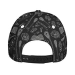 Doodle Lacrosse Pattern Print Baseball Cap