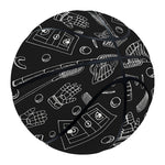 Doodle Lacrosse Pattern Print Basketball