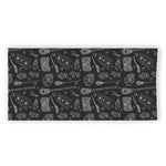 Doodle Lacrosse Pattern Print Beach Towel