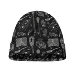 Doodle Lacrosse Pattern Print Beanie