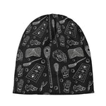 Doodle Lacrosse Pattern Print Beanie