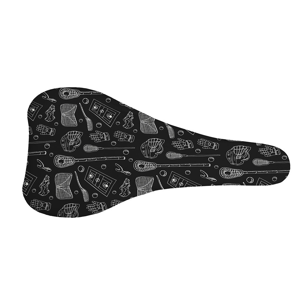 Doodle Lacrosse Pattern Print Bicycle Seat Cover