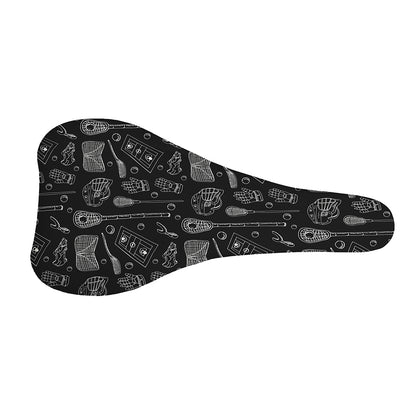 Doodle Lacrosse Pattern Print Bicycle Seat Cover
