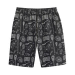 Doodle Lacrosse Pattern Print Cotton Shorts