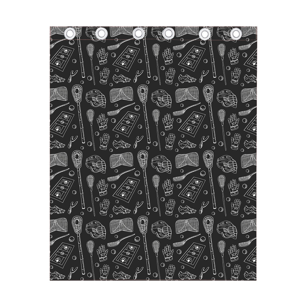 Doodle Lacrosse Pattern Print Curtain