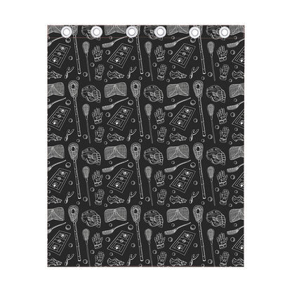 Doodle Lacrosse Pattern Print Curtain