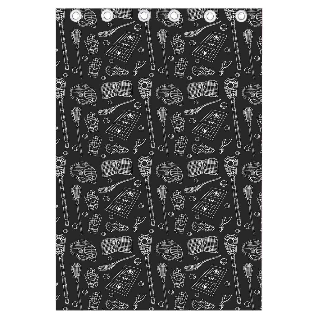 Doodle Lacrosse Pattern Print Curtain