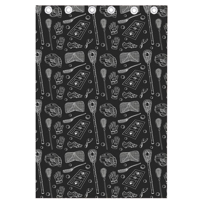 Doodle Lacrosse Pattern Print Curtain