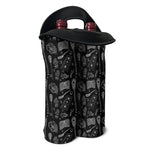 Doodle Lacrosse Pattern Print Double Neoprene Wine Tote