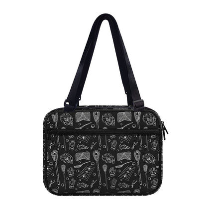 Doodle Lacrosse Pattern Print Double Strap Bible Bag