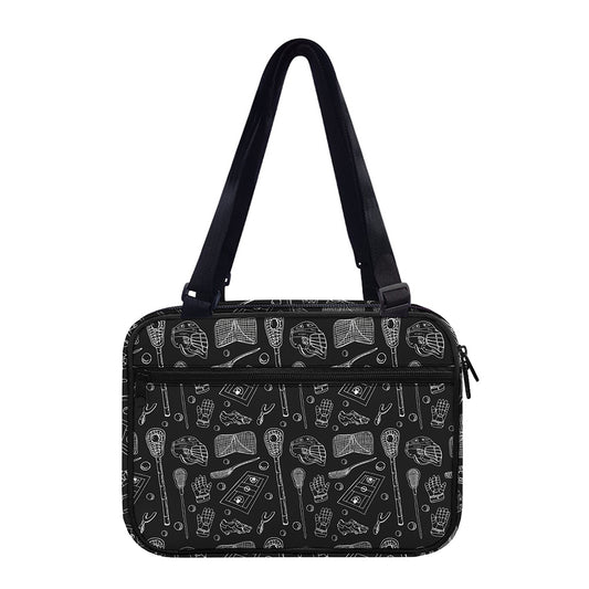 Doodle Lacrosse Pattern Print Double Strap Bible Bag
