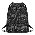 Doodle Lacrosse Pattern Print Drawstring Backpack