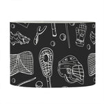 Doodle Lacrosse Pattern Print Drum Lamp Shade