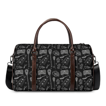 Doodle Lacrosse Pattern Print Duffle Bag