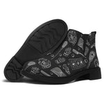 Doodle Lacrosse Pattern Print Flat Ankle Boots