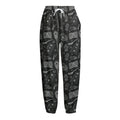 Doodle Lacrosse Pattern Print Fleece Lined Knit Pants