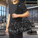 Doodle Lacrosse Pattern Print Gym Bag