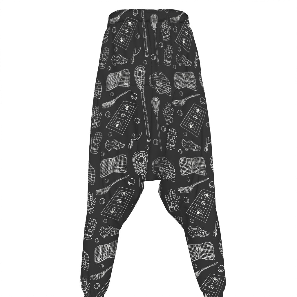 Doodle Lacrosse Pattern Print Hammer Pants