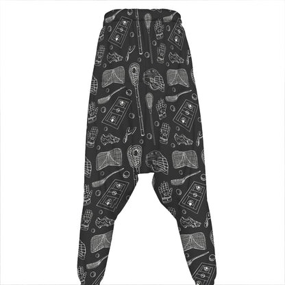 Doodle Lacrosse Pattern Print Hammer Pants