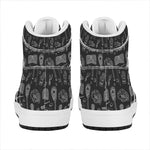 Doodle Lacrosse Pattern Print High Top Leather Sneakers