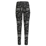 Doodle Lacrosse Pattern Print High-Waisted Pocket Leggings